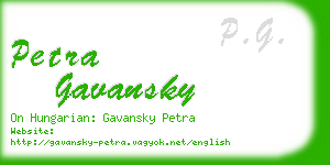 petra gavansky business card